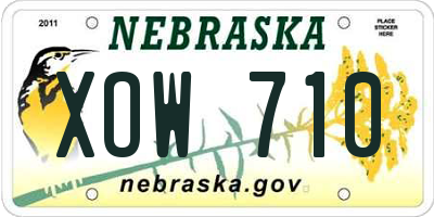 NE license plate XOW710