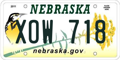 NE license plate XOW718