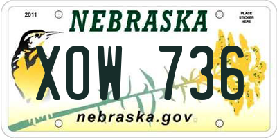 NE license plate XOW736