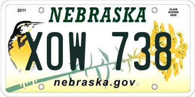 NE license plate XOW738