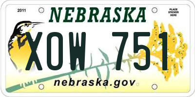 NE license plate XOW751