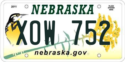 NE license plate XOW752