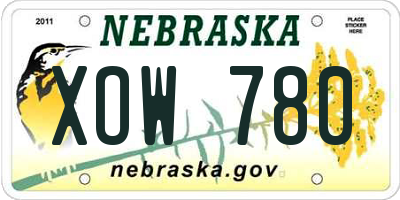 NE license plate XOW780