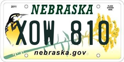 NE license plate XOW810
