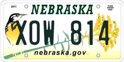 NE license plate XOW814