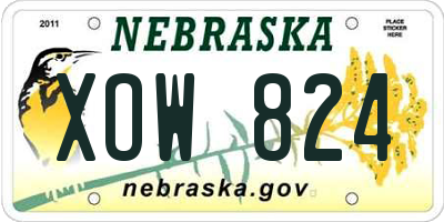 NE license plate XOW824