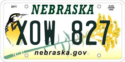 NE license plate XOW827