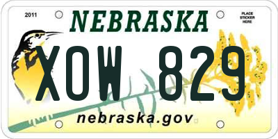 NE license plate XOW829