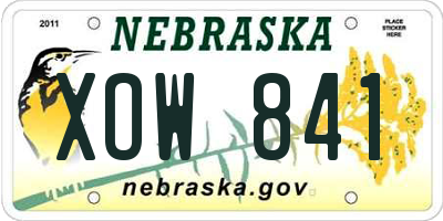 NE license plate XOW841