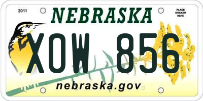 NE license plate XOW856