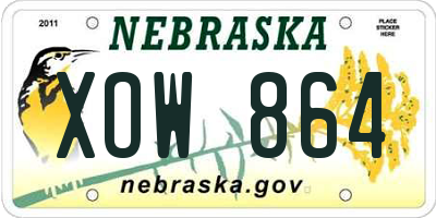 NE license plate XOW864