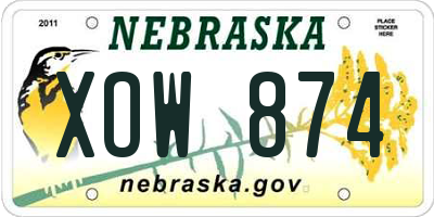 NE license plate XOW874