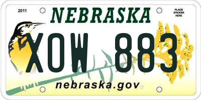 NE license plate XOW883