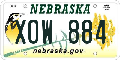 NE license plate XOW884