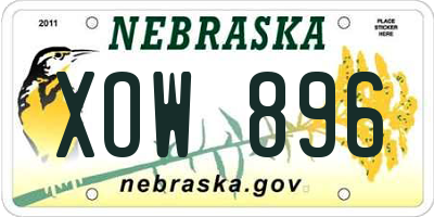 NE license plate XOW896