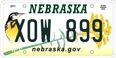 NE license plate XOW899