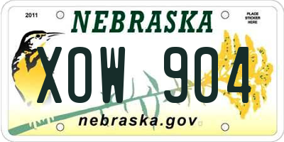 NE license plate XOW904