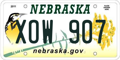 NE license plate XOW907