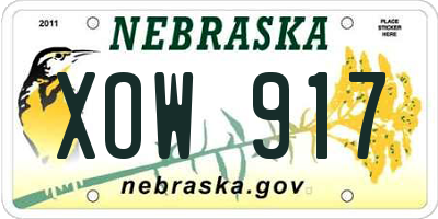 NE license plate XOW917