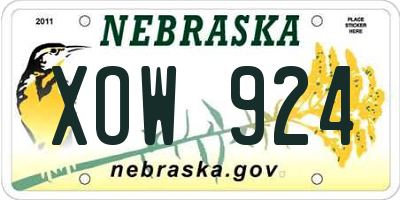 NE license plate XOW924