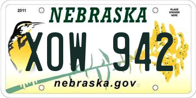 NE license plate XOW942