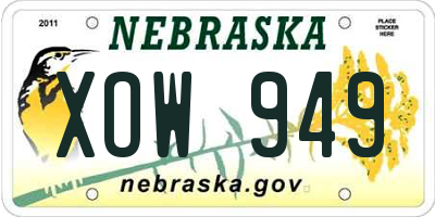 NE license plate XOW949
