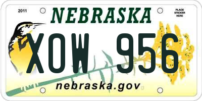 NE license plate XOW956