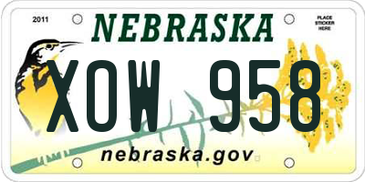 NE license plate XOW958