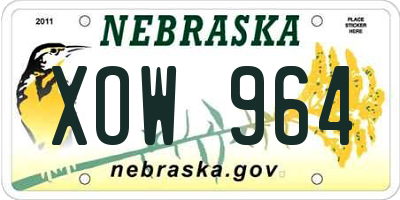 NE license plate XOW964