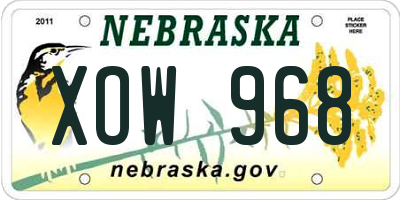 NE license plate XOW968