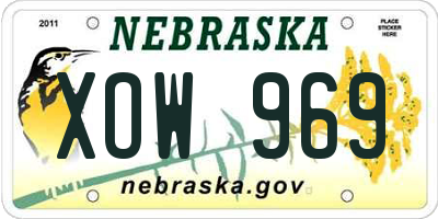 NE license plate XOW969