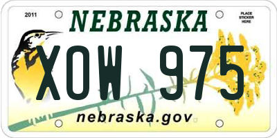 NE license plate XOW975