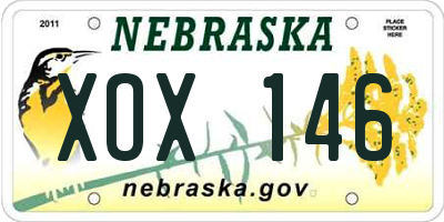 NE license plate XOX146
