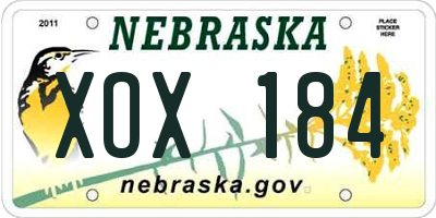 NE license plate XOX184