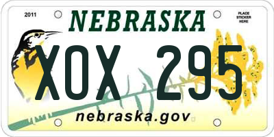 NE license plate XOX295