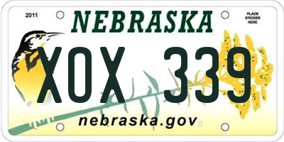 NE license plate XOX339