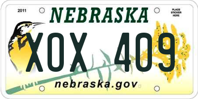NE license plate XOX409