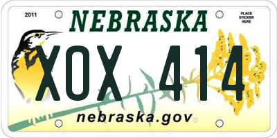 NE license plate XOX414