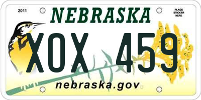 NE license plate XOX459
