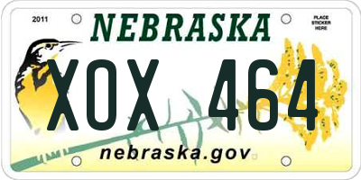NE license plate XOX464
