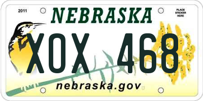 NE license plate XOX468