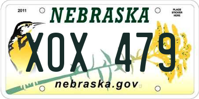 NE license plate XOX479
