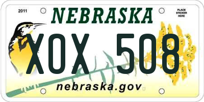 NE license plate XOX508