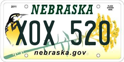 NE license plate XOX520