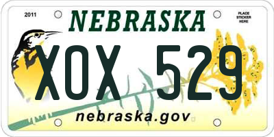 NE license plate XOX529