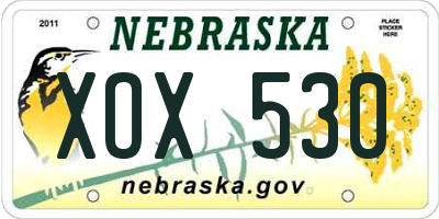 NE license plate XOX530