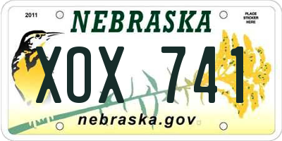 NE license plate XOX741
