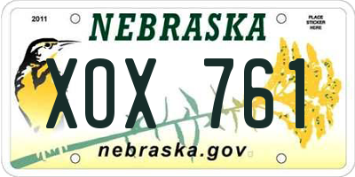 NE license plate XOX761