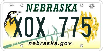 NE license plate XOX775