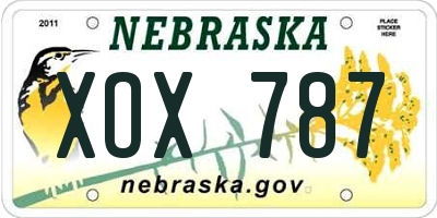NE license plate XOX787